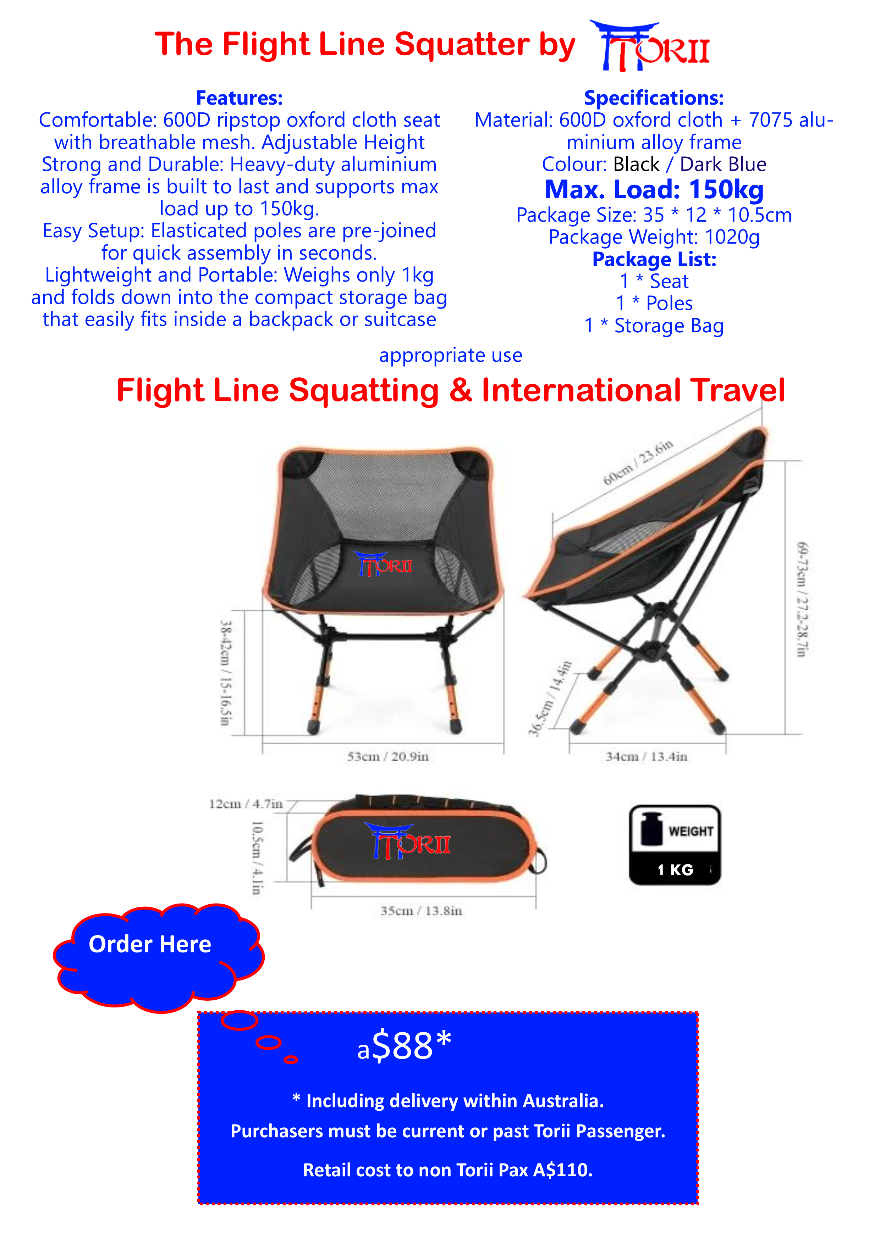 Flight line chair